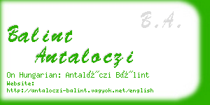 balint antaloczi business card